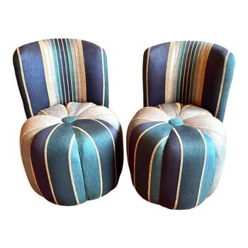 Pair of Moroccan poufs
