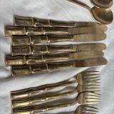 Ensemble de 35 couverts en laiton modèle Bambou vintage
