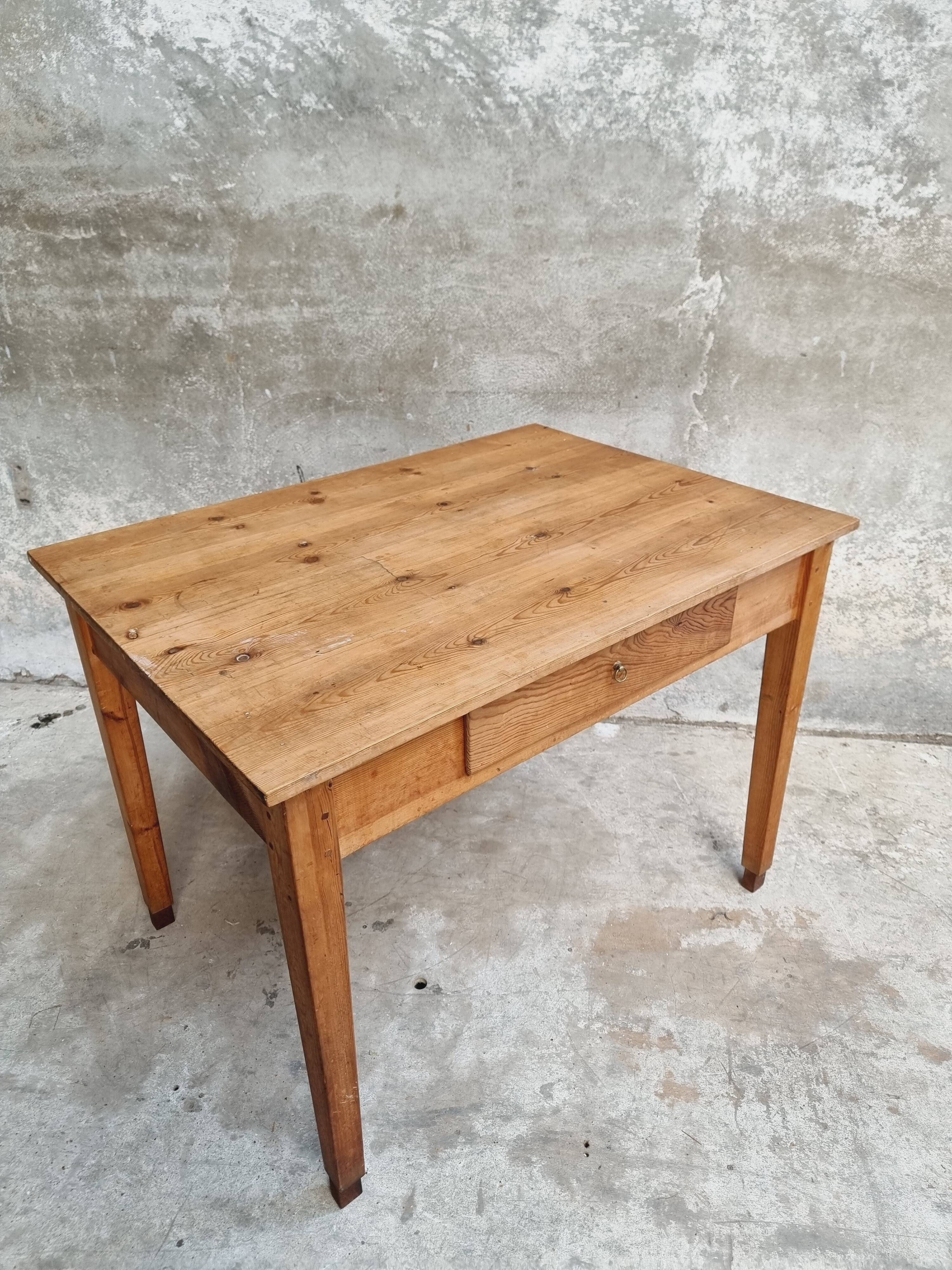 Old table desk kitchen table pine wood