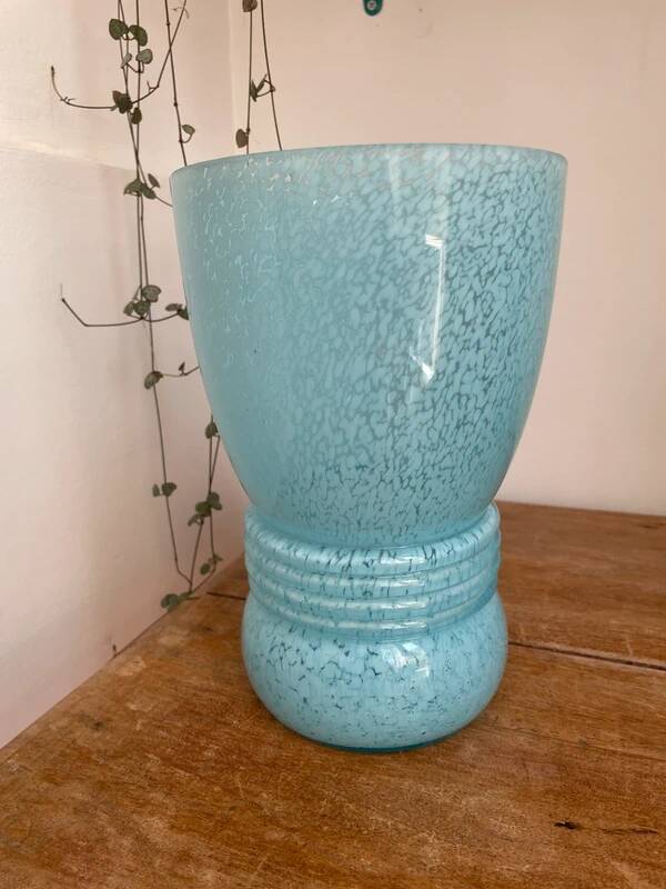 Vase vintage en verre de Clichy