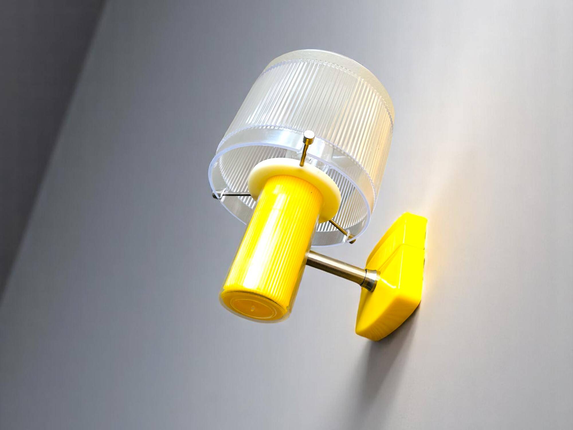 Mid century modern yellow wall sconce light