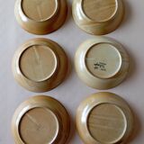 6 CNP Village stoneware skullcap plates