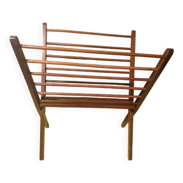 Porte-revue pliant scandinave en bois