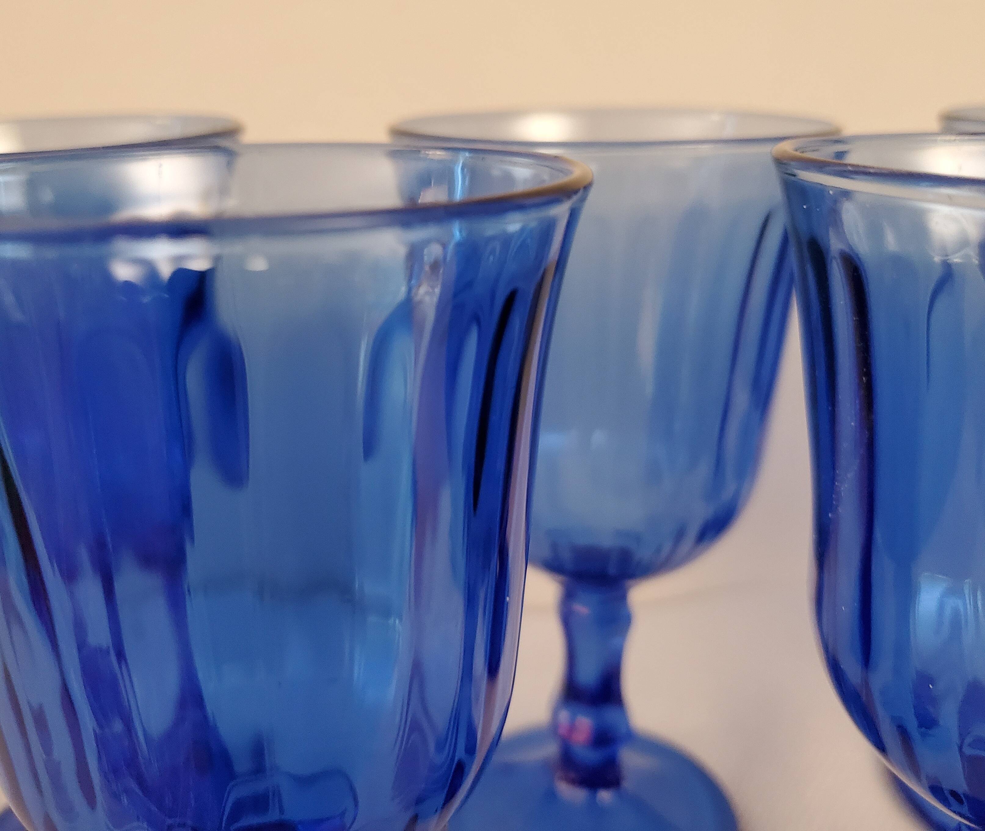 Blue glass walking glasses 1980
