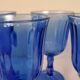 Blue glass walking glasses 1980