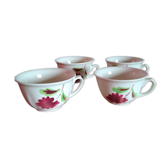 4 tasses anciennes Granit porcelaine