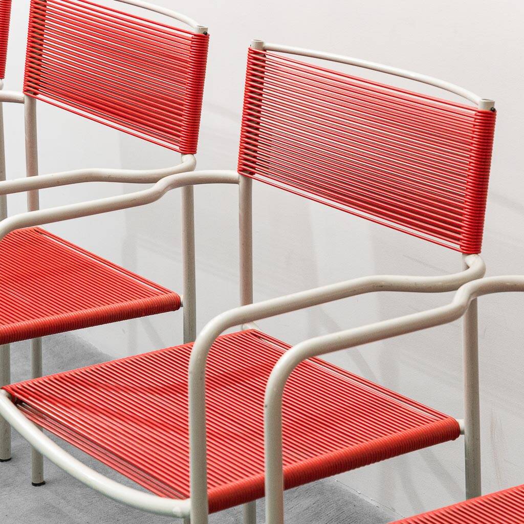 Set of 6 chairs mod. spaghetti giandomenico belotti for alias ​​80s vintage