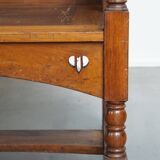 Banc ancien en bois à haut dossier – Fin XIXe / Début XXe siècle