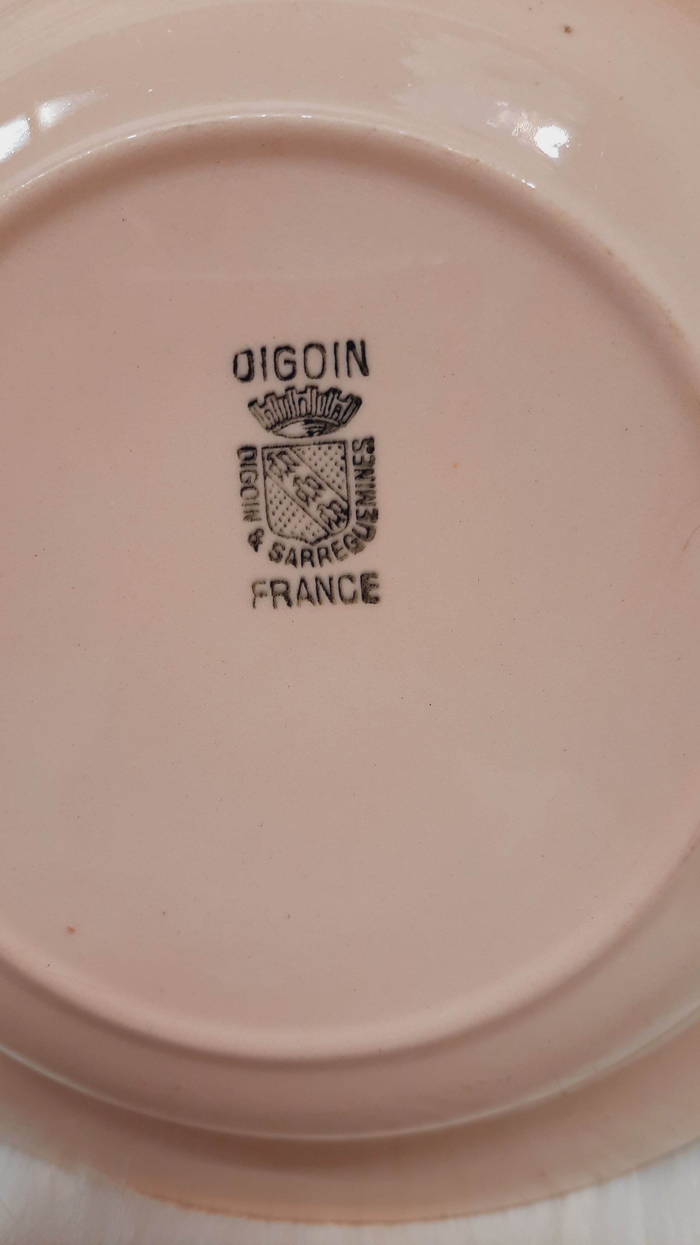 Trio assiettes creuses Digoin roses