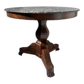 Empire-style mahogany and veneer guéridon, 19th century.
