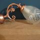 Wall lamp support metal copper globe frosted glass