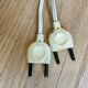 Pair of vintage bedside lamps in brass with marble base from the 70s.