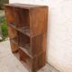 Shelves with vintage wooden lockers