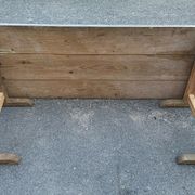Industrial design of the late nineteenth large factory table in natural wood