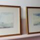 Paire d'aquarelles marines