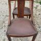 Set of 4 art deco gondola chairs in solid oak wood with skai leather
