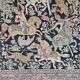 Tapis en soie Qom (soie sur coton) scène de chasse Cachemire 1950s