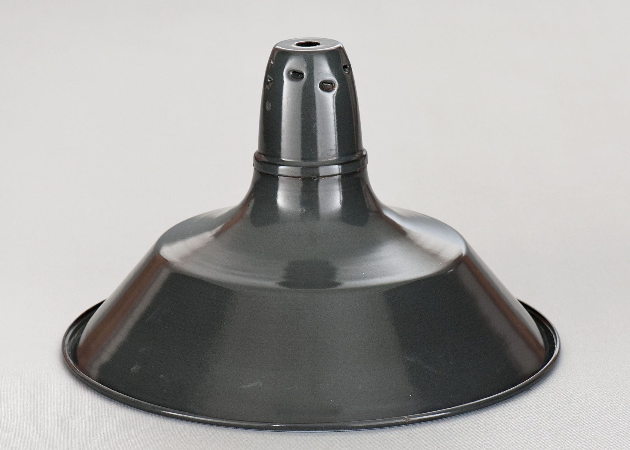 Industrial suspension in enamelled sheet anthracite gray 36cm size M 1960