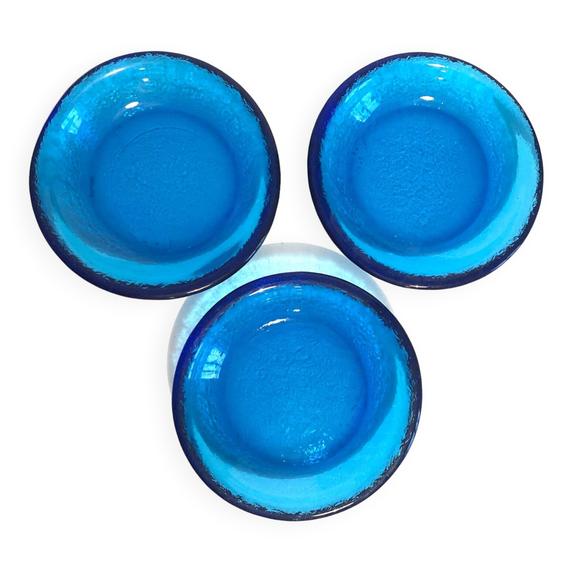 Blue glass bowls