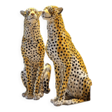 Pair of ceramic cheetahs