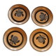 Set of 4 flat plates in Gien earthenware Angona model