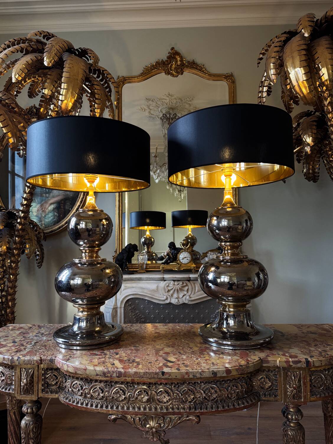 Pair of ceramic lamps from the 1970s - 20th century