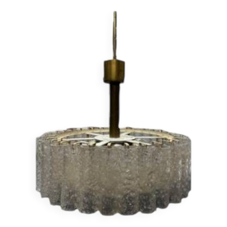 Doria Leuchten 60s-70s glass chandelier ceiling light
