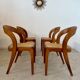 Set of 4 bentwood chairs Baumann design gondola cannage model 60s vintage