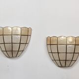 Pair of mother-of-pearl wall lights