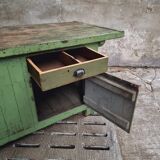 Antique workbench green kitchen island