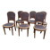 6 Louis XVI style chairs in solid beech and Cordovan leather, 1900