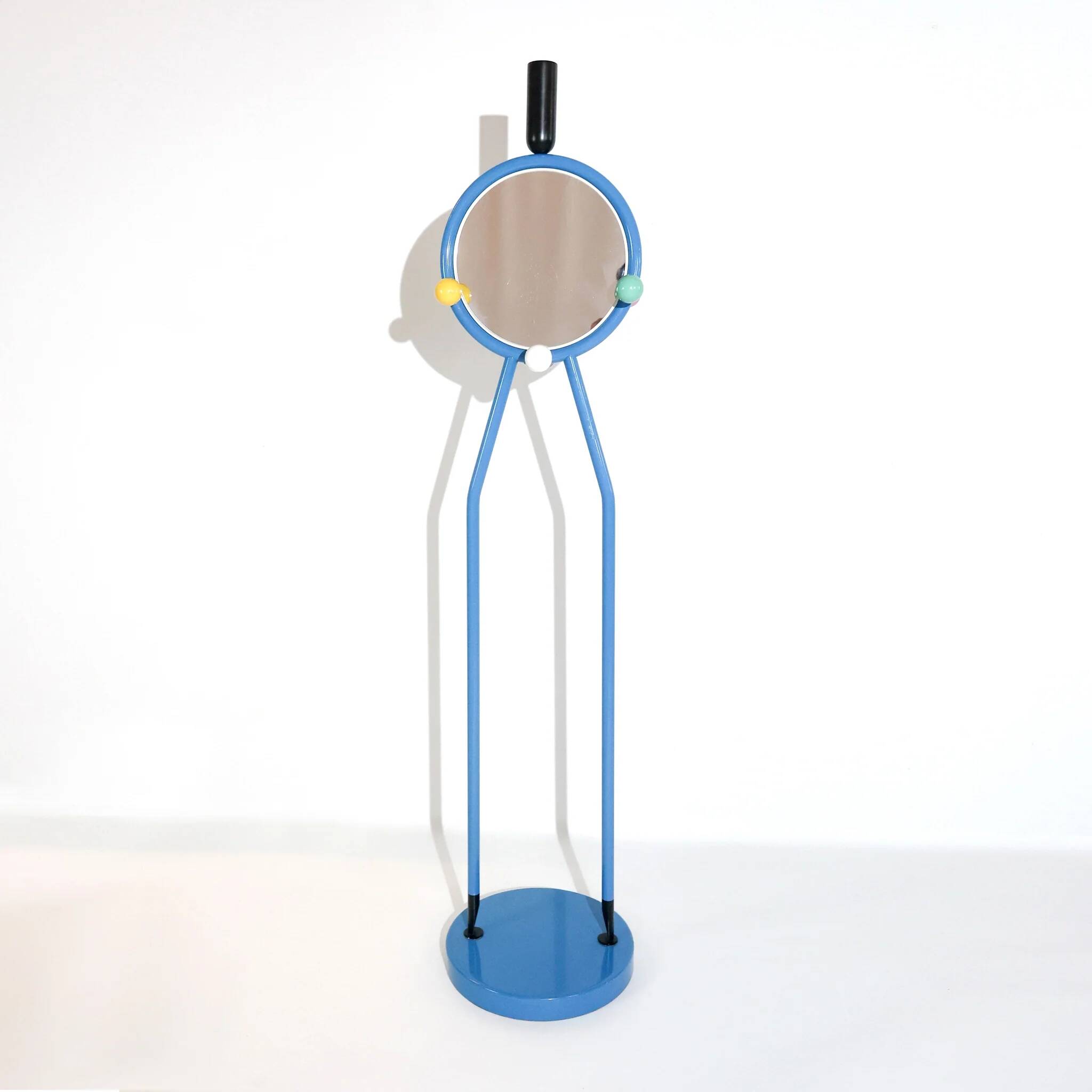 Postmodern Italian coat rack in Memphis style, blue.