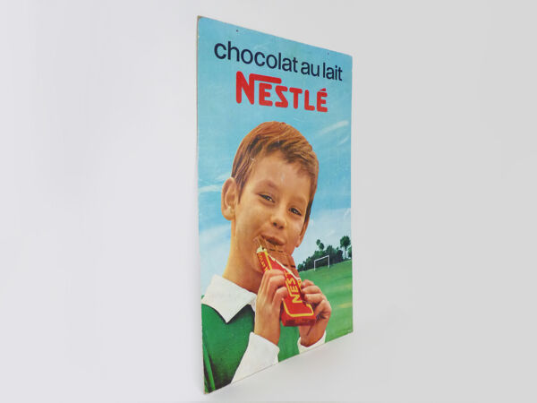 Ancienne affiche cartonnée double face Chocolat au lait Nestlé. Année 60