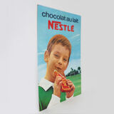Ancienne affiche cartonnée double face Chocolat au lait Nestlé. Année 60