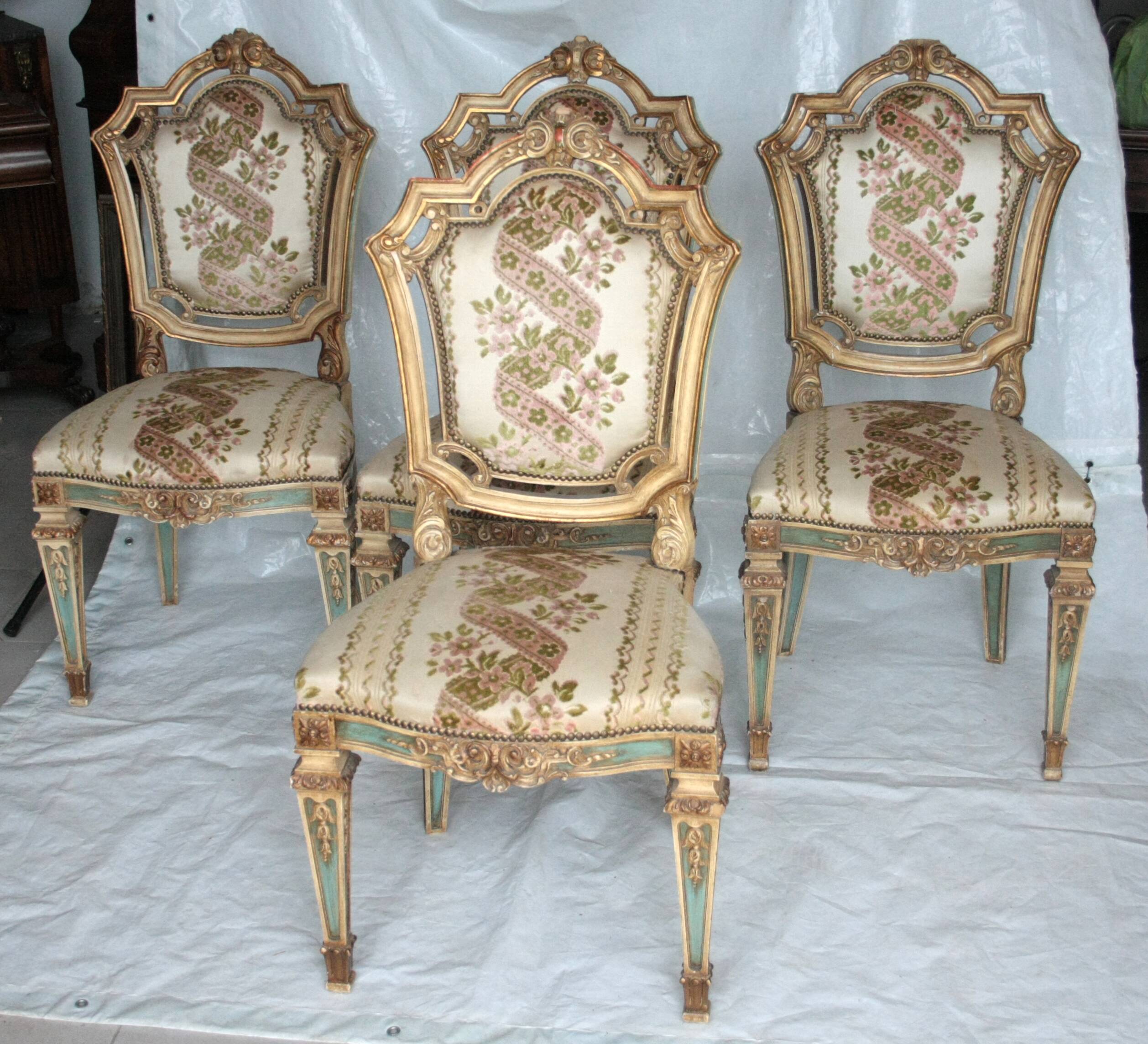 Set of 4 Napoleon III chairs, second half of the 19th century, France