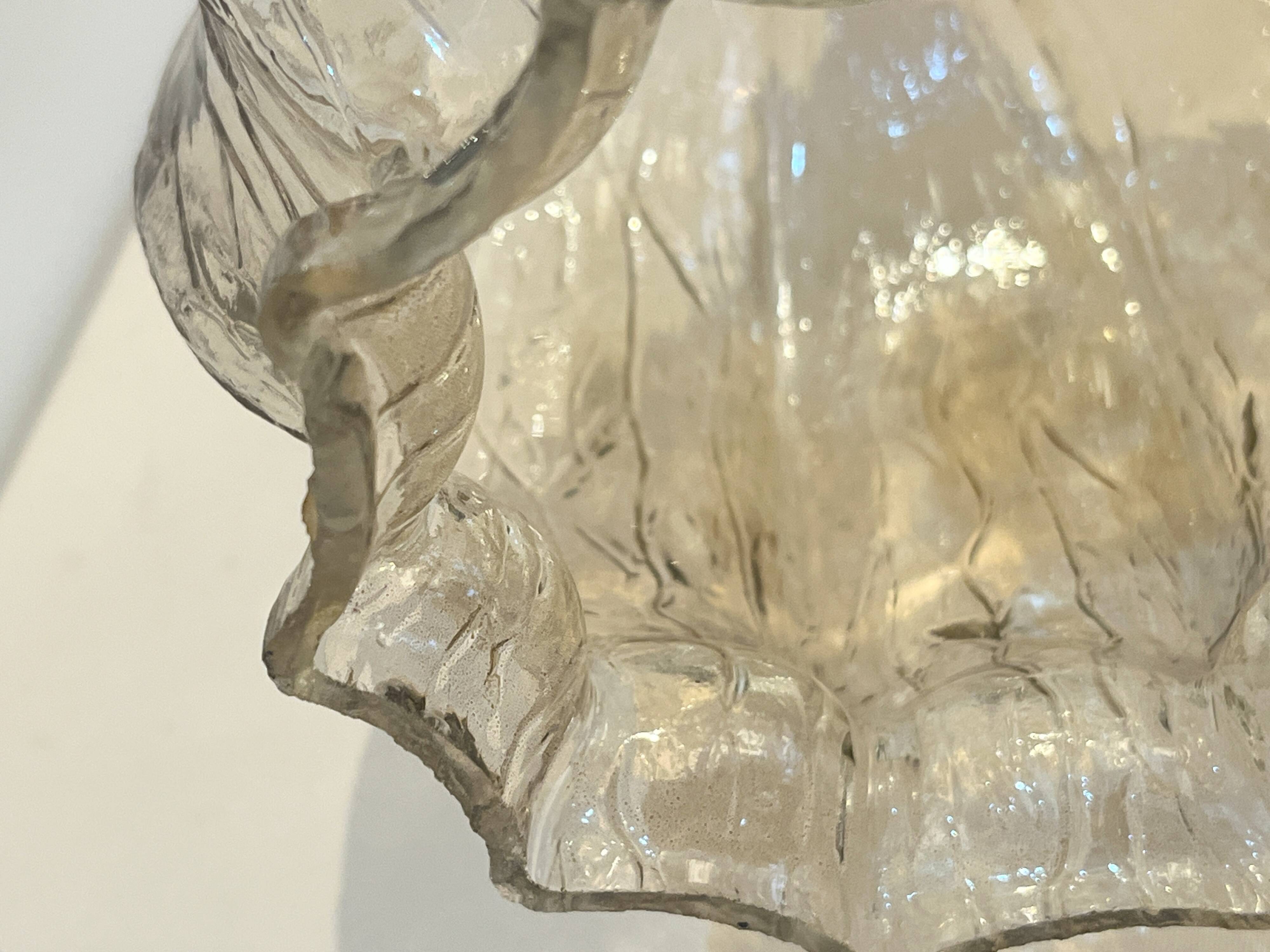 Large Albret crystal lamp in brass and neoclassical opaline glass globe