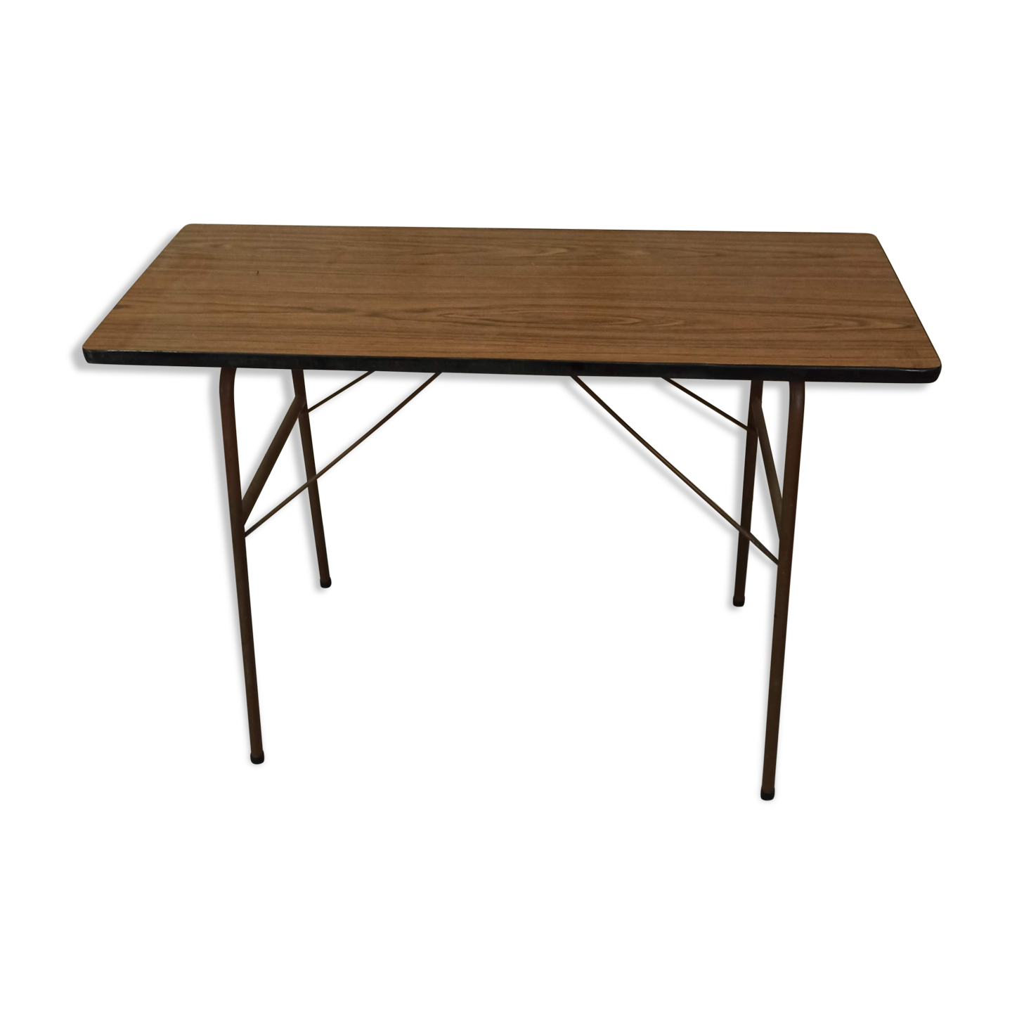 Folding table in formica brown console