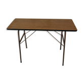 Folding table in formica brown console