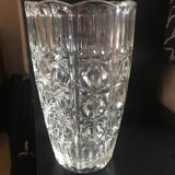 Old pressed glass vase 22 cm high