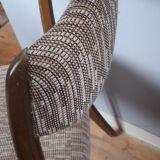 Sled chair by Self - NF14, solid wood and wool fabric, vintage 1960's