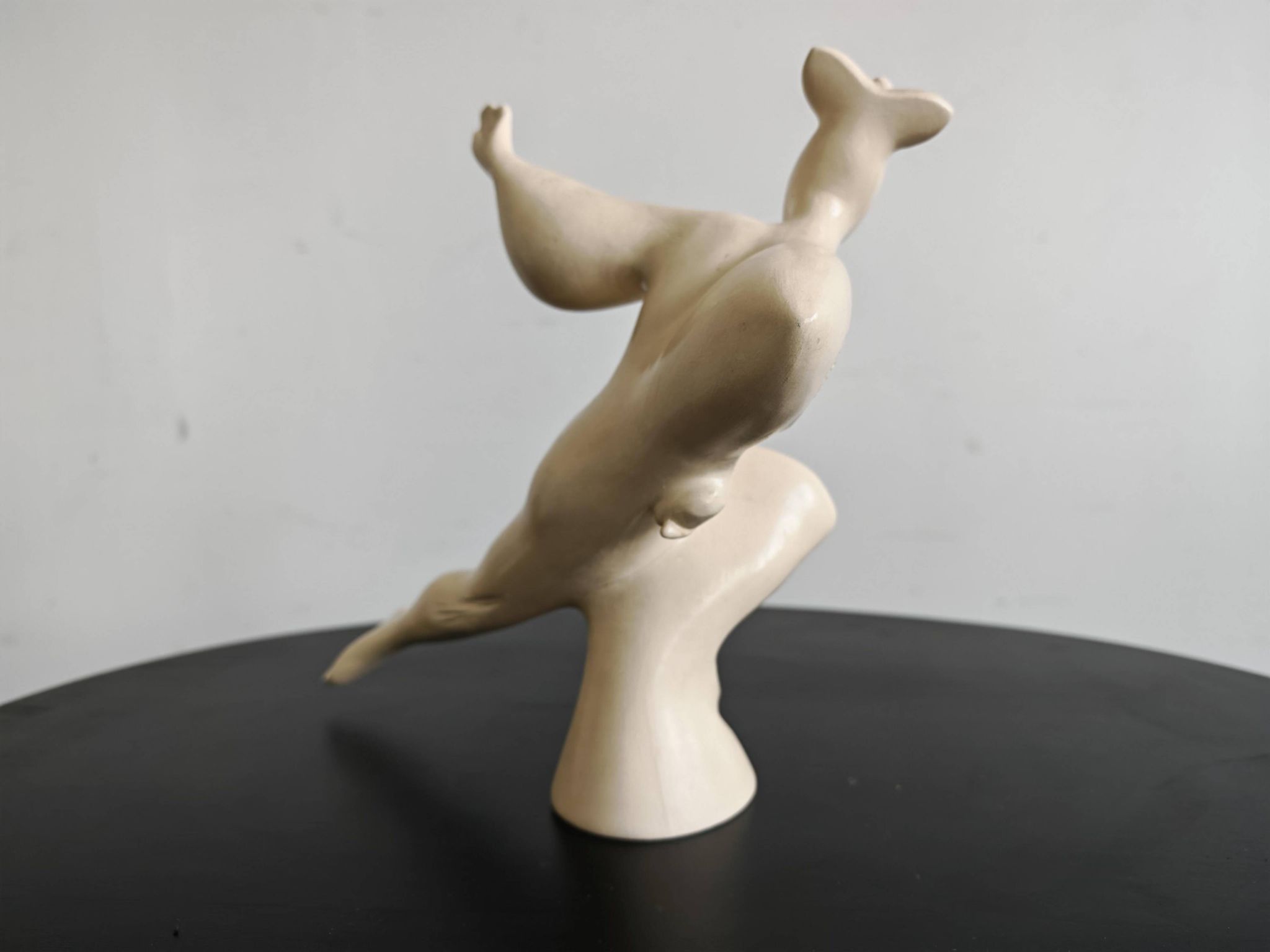 Art Deco ceramic figurine of an artistic skater, Czechoslovakia, 1950s.