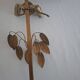 Vintage wall light Maison Charles – Brass leaves 1970s