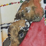 Watercolor "bullfighting"