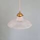 Suspension Art Déco en verre rainuré transparent, années 1930