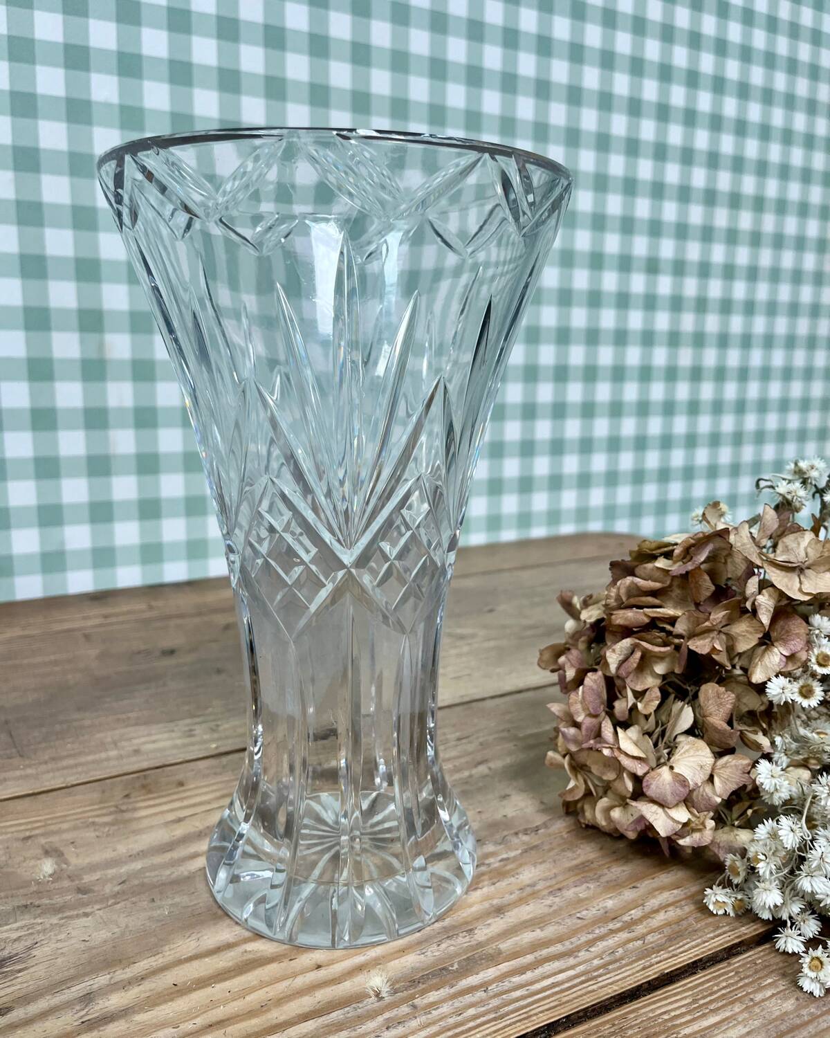 70s crystal vase