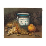 Still life pitcher grapes