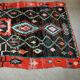 Multicoloured hand-knotted Moroccan Berber Boucherouit rug, vintage.