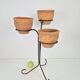 Brutalist Wrought Iron Plant Stand with Handmade Terracotta Pots, 1970s, Set of 4