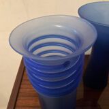 Trio of vintage glass paste vases from the 70s