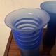 Trio of vintage glass paste vases from the 70s